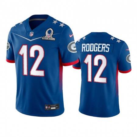 Camiseta Hombre NFL Green Bay Packers Aaron Rodgers 12 Game Royal 2022 NFC Pro Bowl